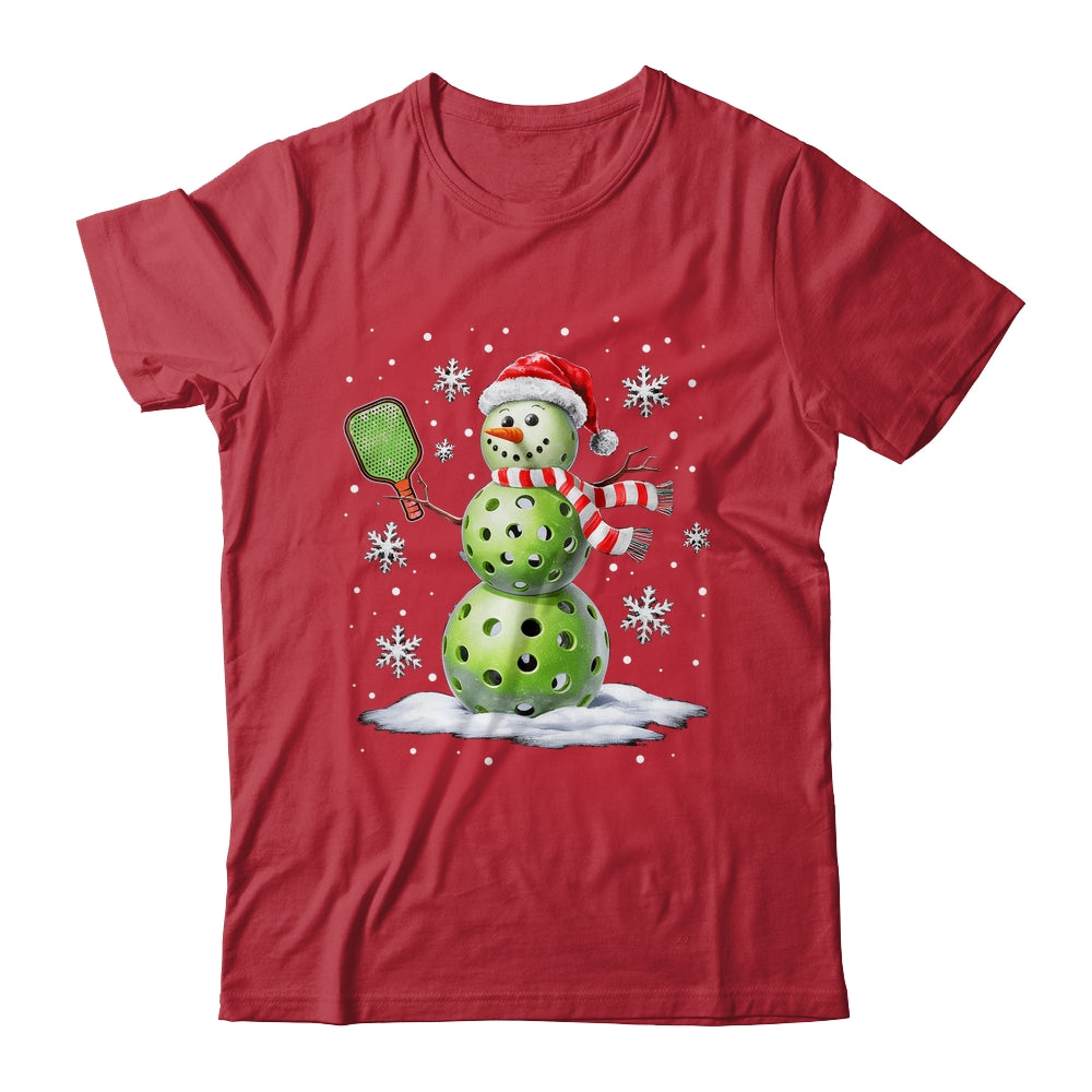 Pickleball Snowman Player Santa Hat Christmas Funny Xmas Shirt & Sweatshirt | teecentury