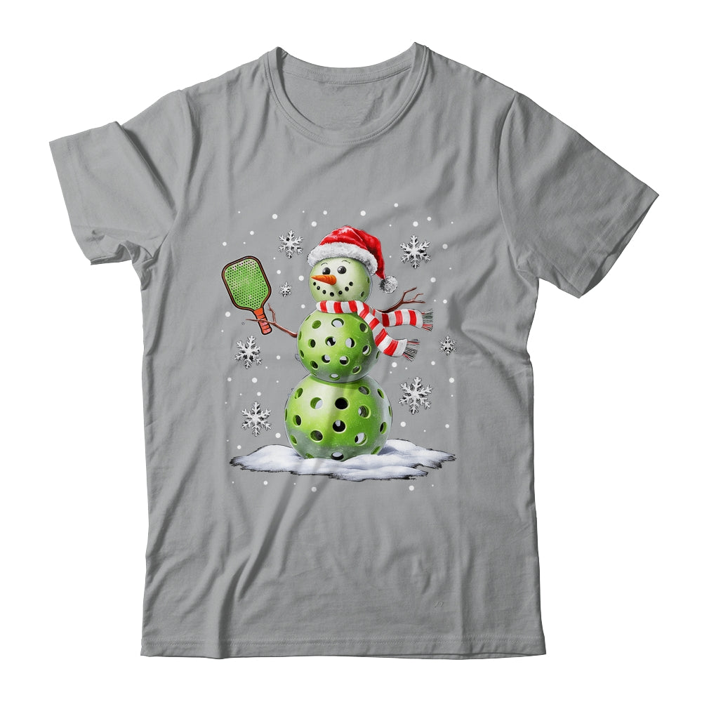 Pickleball Snowman Player Santa Hat Christmas Funny Xmas Shirt & Sweatshirt | teecentury