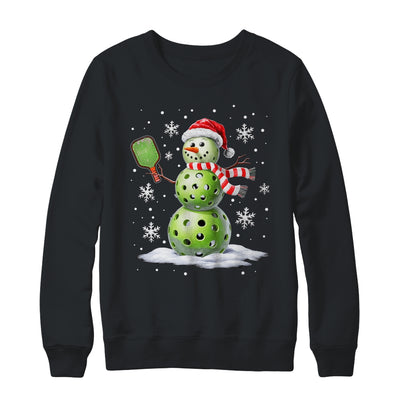 Pickleball Snowman Player Santa Hat Christmas Funny Xmas Shirt & Sweatshirt | teecentury