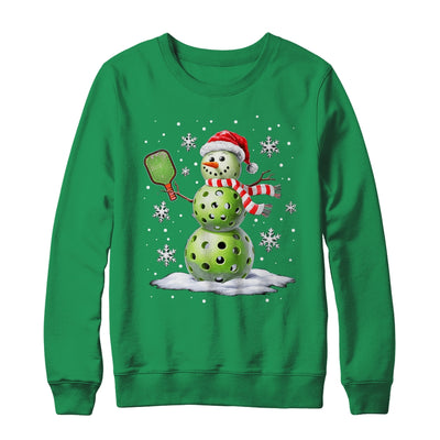 Pickleball Snowman Player Santa Hat Christmas Funny Xmas Shirt & Sweatshirt | teecentury