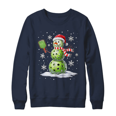 Pickleball Snowman Player Santa Hat Christmas Funny Xmas Shirt & Sweatshirt | teecentury