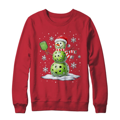 Pickleball Snowman Player Santa Hat Christmas Funny Xmas Shirt & Sweatshirt | teecentury