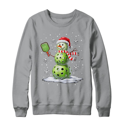 Pickleball Snowman Player Santa Hat Christmas Funny Xmas Shirt & Sweatshirt | teecentury