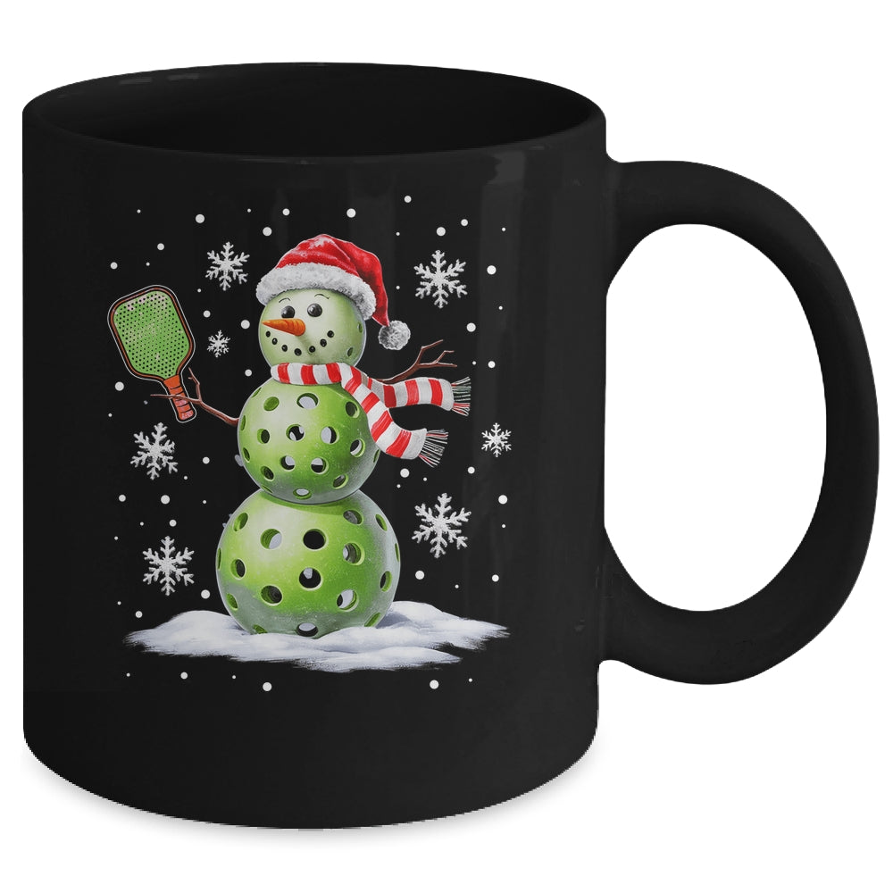 Pickleball Snowman Player Santa Hat Christmas Funny Xmas Mug | teecentury