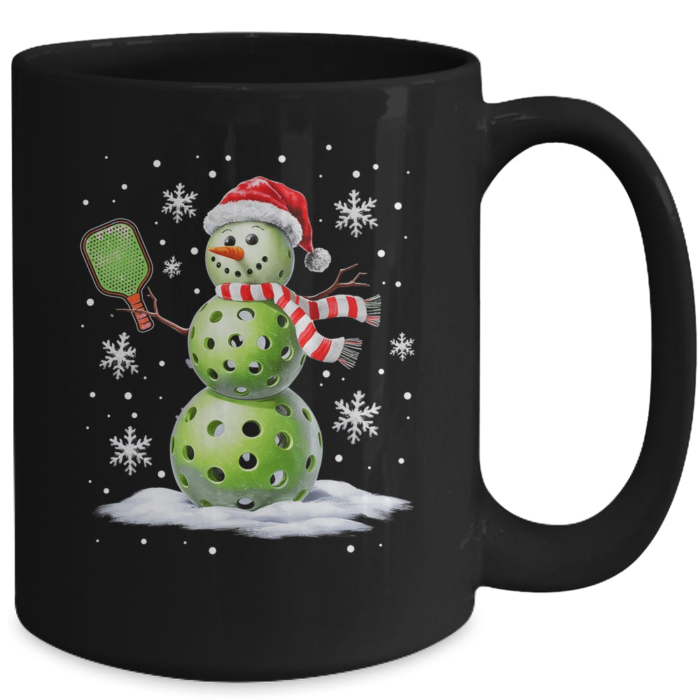 Pickleball Snowman Player Santa Hat Christmas Funny Xmas Mug | teecentury