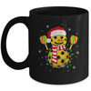 Pickleball Snowman Santa Hat Lights Christmas Pickleball Mug | teecentury