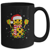 Pickleball Snowman Santa Hat Lights Christmas Pickleball Mug | teecentury