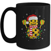 Pickleball Snowman Santa Hat Lights Christmas Pickleball Mug | teecentury