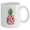 Pineapple Flowers Women Aloha Hawaii Vintage Hawaiian Floral Mug | teecentury