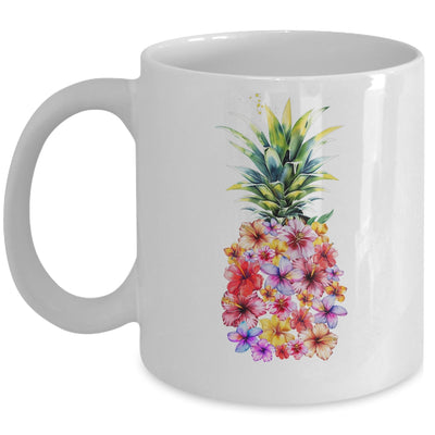 Pineapple Flowers Women Aloha Hawaii Vintage Hawaiian Floral Mug | teecentury