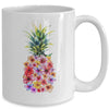 Pineapple Flowers Women Aloha Hawaii Vintage Hawaiian Floral Mug | teecentury