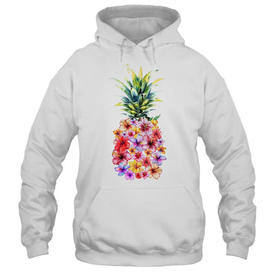 Pineapple Flowers Women Aloha Hawaii Vintage Hawaiian Floral Shirt & Tank Top | teecentury