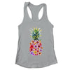 Pineapple Flowers Women Aloha Hawaii Vintage Hawaiian Floral Shirt & Tank Top | teecentury