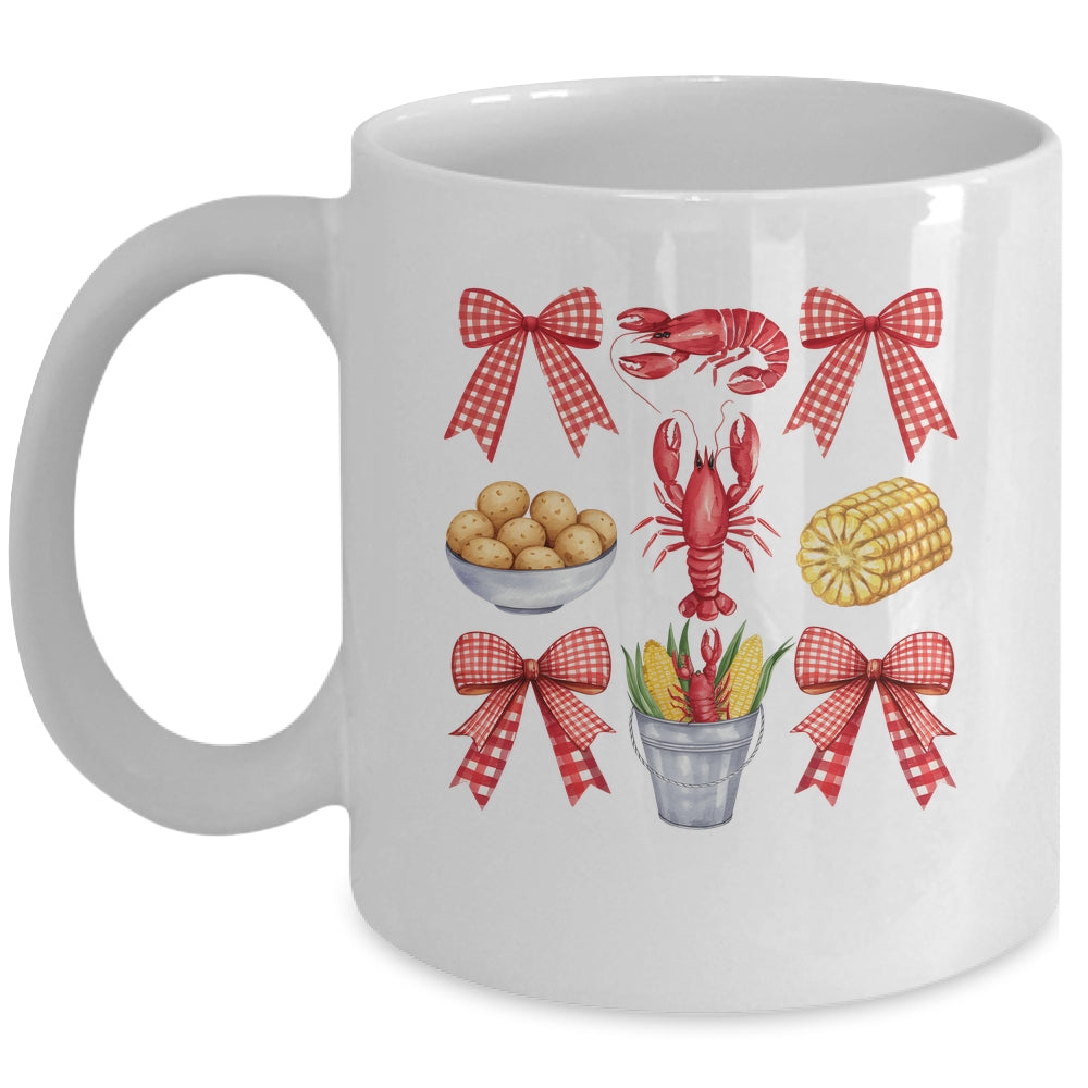 Pink Bow Cute Coquette Crawfish Boil Season Girl Aesthetic Mug | teecentury