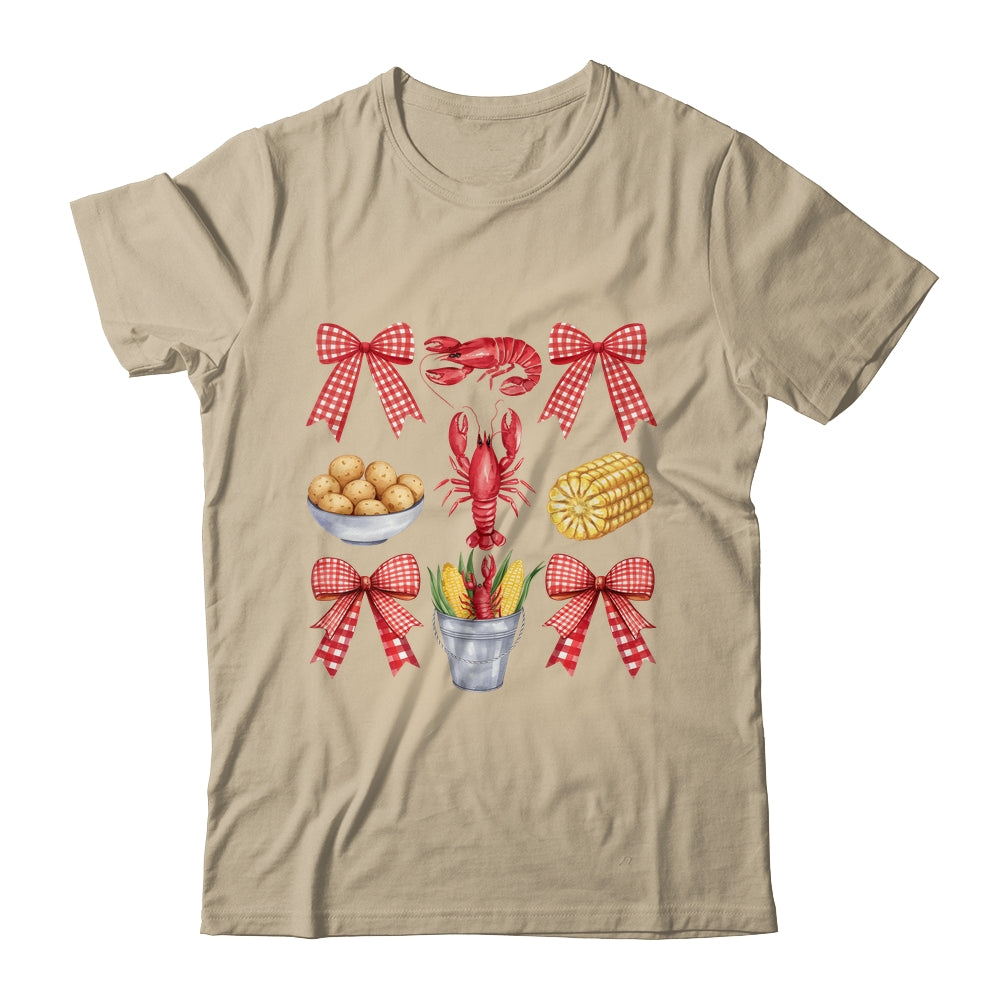 Pink Bow Cute Coquette Crawfish Boil Season Girl Aesthetic Shirt & Tank Top | teecentury