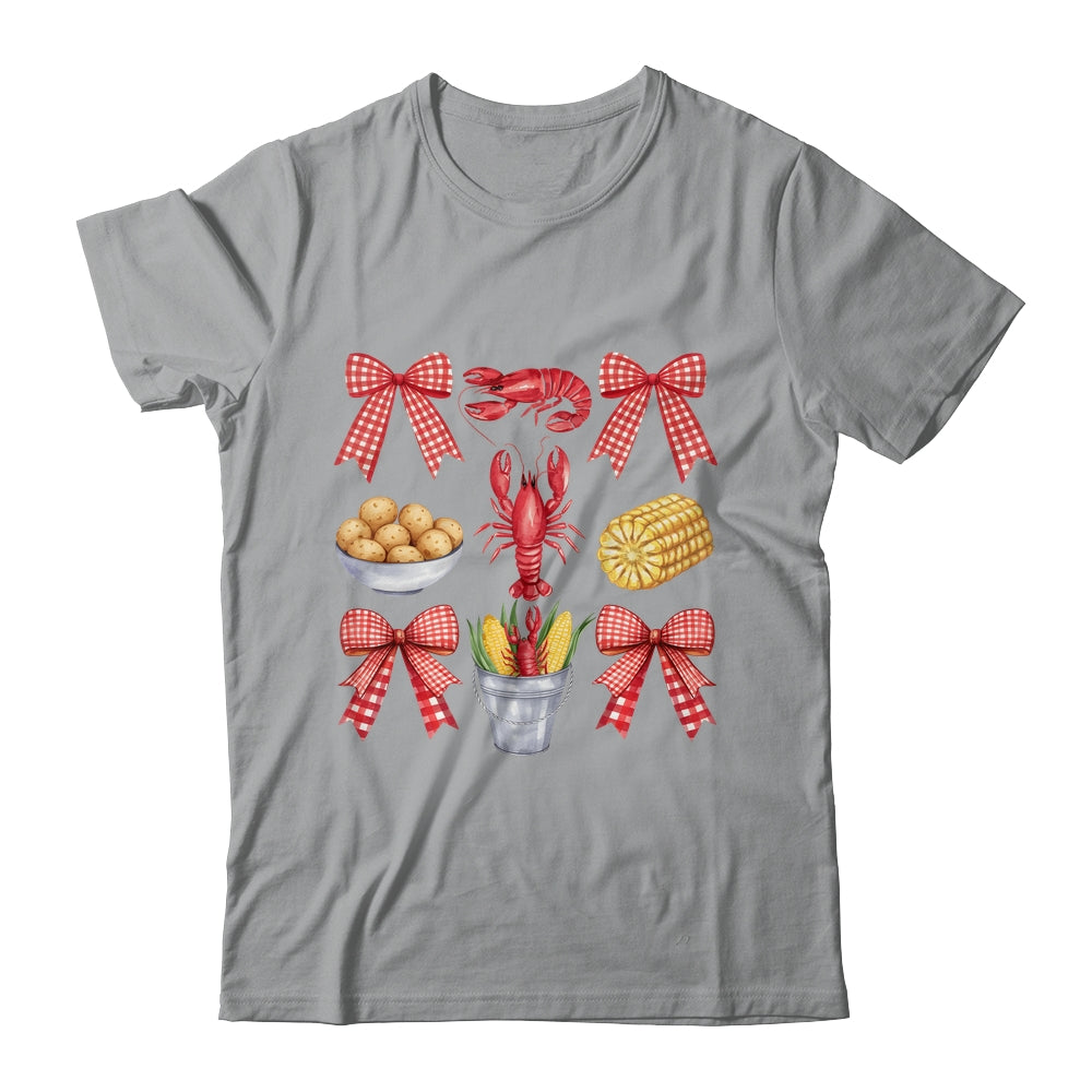 Pink Bow Cute Coquette Crawfish Boil Season Girl Aesthetic Shirt & Tank Top | teecentury