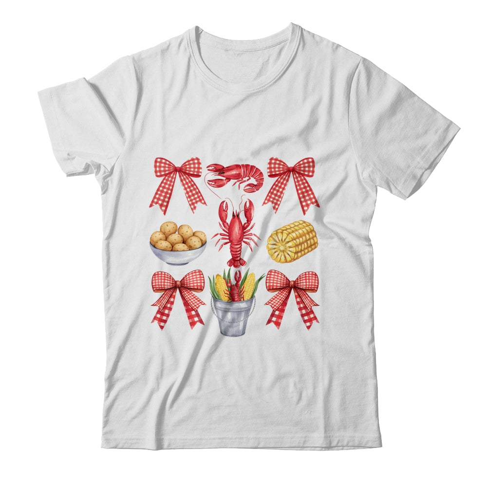 Pink Bow Cute Coquette Crawfish Boil Season Girl Aesthetic Shirt & Tank Top | teecentury