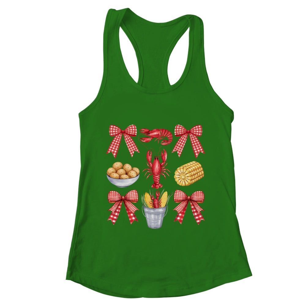 Pink Bow Cute Coquette Crawfish Boil Season Girl Aesthetic Shirt & Tank Top | teecentury