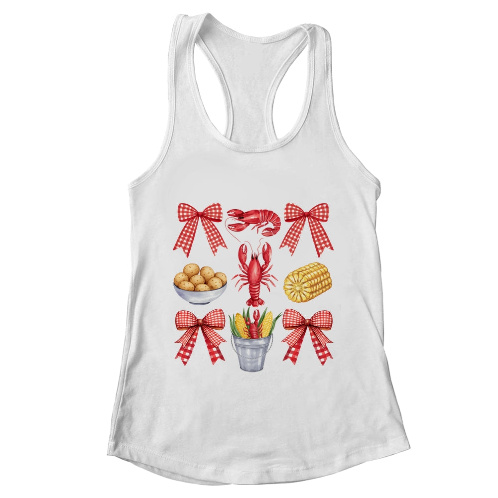 Pink Bow Cute Coquette Crawfish Boil Season Girl Aesthetic Shirt & Tank Top | teecentury