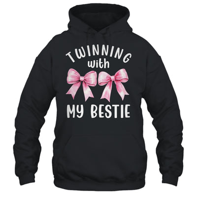 Pink Bow Twinning With My Bestie Twin Matching Twins Friends Shirt & Tank Top | teecentury