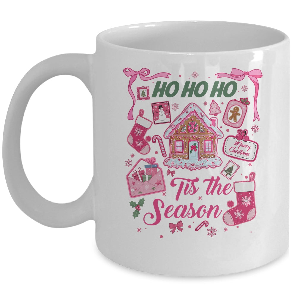 Pink Christmas Tis The Season Xmas Cute Girly Holiday Women Mug | teecentury