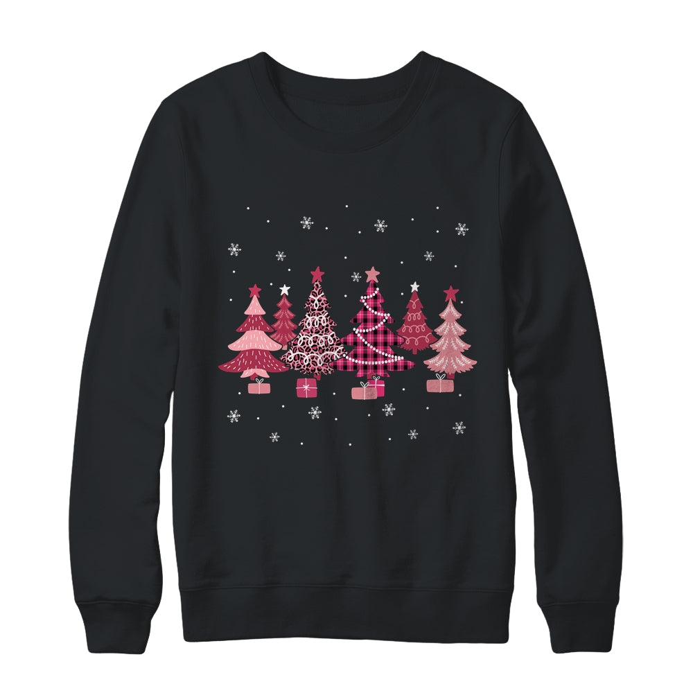  Chrismas Shirt Black Christmas Tree Pink Christmas