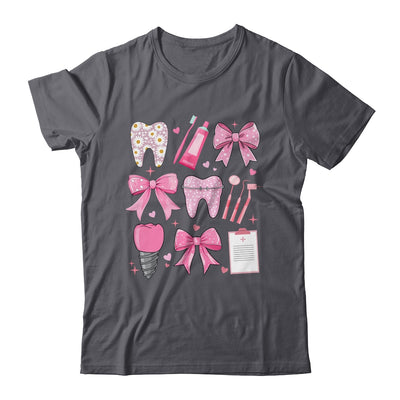 Pink Coquette Bow Cute Teeth Dentist Squad Dental Assistant Shirt & Hoodie | teecentury