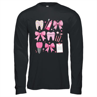 Pink Coquette Bow Cute Teeth Dentist Squad Dental Assistant Shirt & Hoodie | teecentury