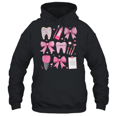 Pink Coquette Bow Cute Teeth Dentist Squad Dental Assistant Shirt & Hoodie | teecentury