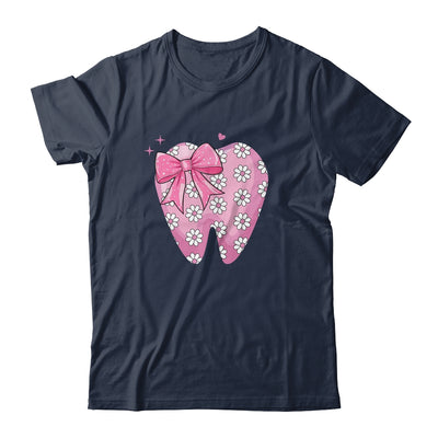 Pink Coquette Bow Dental Assistant Cute Teeth Dentist Squad Shirt & Tank Top | teecentury