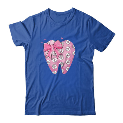 Pink Coquette Bow Dental Assistant Cute Teeth Dentist Squad Shirt & Tank Top | teecentury