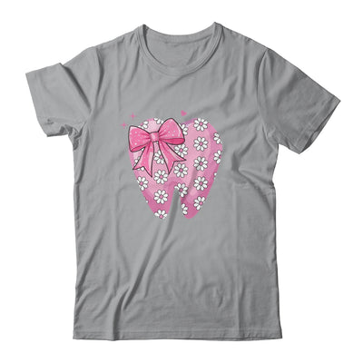 Pink Coquette Bow Dental Assistant Cute Teeth Dentist Squad Shirt & Tank Top | teecentury