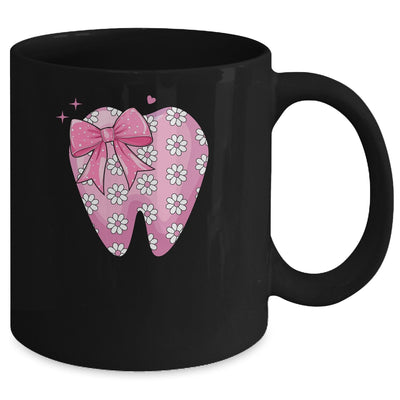 Pink Coquette Bow Dental Assistant Cute Teeth Dentist Squad Mug | teecentury