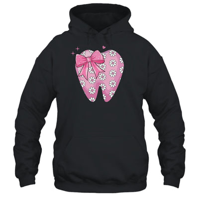 Pink Coquette Bow Dental Assistant Cute Teeth Dentist Squad Shirt & Tank Top | teecentury