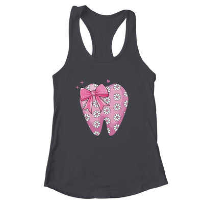 Pink Coquette Bow Dental Assistant Cute Teeth Dentist Squad Shirt & Tank Top | teecentury