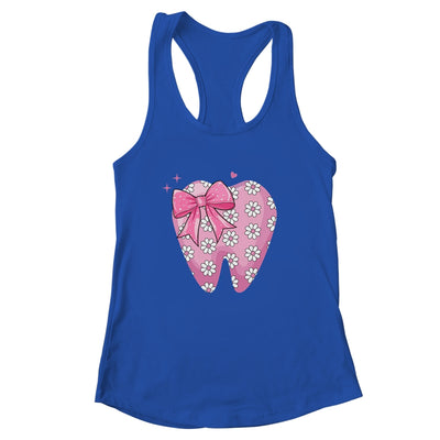 Pink Coquette Bow Dental Assistant Cute Teeth Dentist Squad Shirt & Tank Top | teecentury