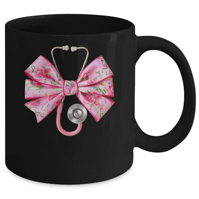 Pink Coquette Nurse Stethoscope Bow Nurse Appreciation Mug | teecentury