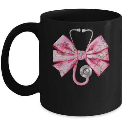 Pink Coquette Nurse Stethoscope Bow Nurse Appreciation Mug | teecentury
