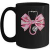 Pink Coquette Nurse Stethoscope Bow Nurse Appreciation Mug | teecentury