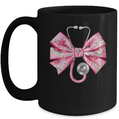 Pink Coquette Nurse Stethoscope Bow Nurse Appreciation Mug | teecentury