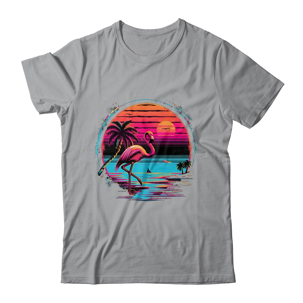 Pink Flamingo Beach Summer Vibes Palm Tree Tropical Summer Shirt & Tank Top | teecentury