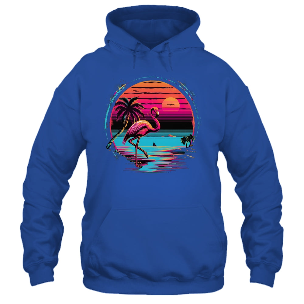 Pink Flamingo Beach Summer Vibes Palm Tree Tropical Summer Shirt & Tank Top | teecentury