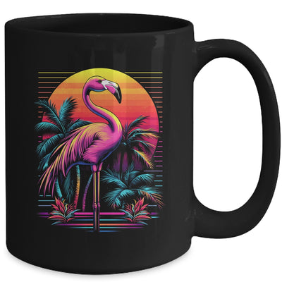 Pink Flamingo Beach Summer Vibes Tree Palm Tropical Summer Mug | teecentury