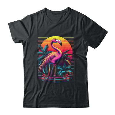 Pink Flamingo Beach Summer Vibes Tree Palm Tropical Summer Shirt & Tank Top | teecentury