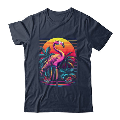 Pink Flamingo Beach Summer Vibes Tree Palm Tropical Summer Shirt & Tank Top | teecentury