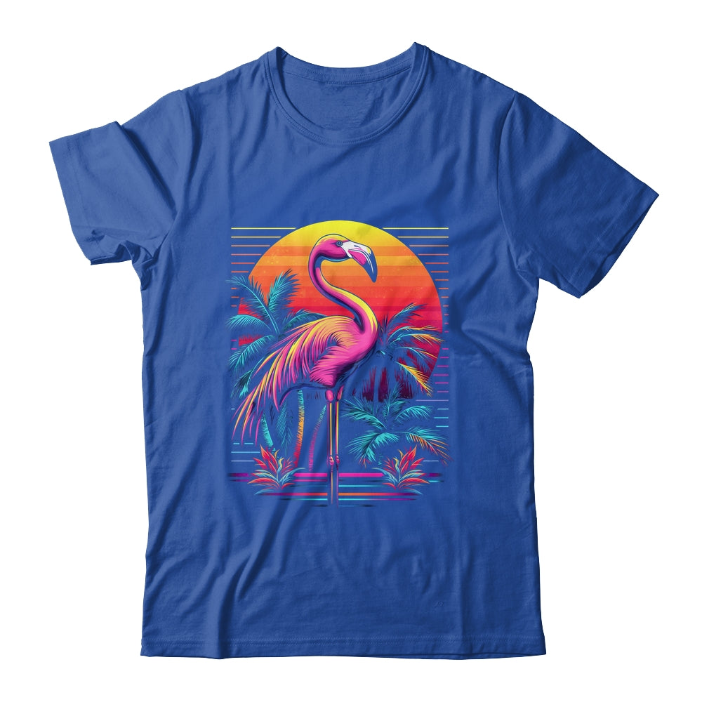 Pink Flamingo Beach Summer Vibes Tree Palm Tropical Summer Shirt & Tank Top | teecentury