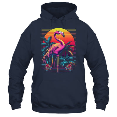 Pink Flamingo Beach Summer Vibes Tree Palm Tropical Summer Shirt & Tank Top | teecentury