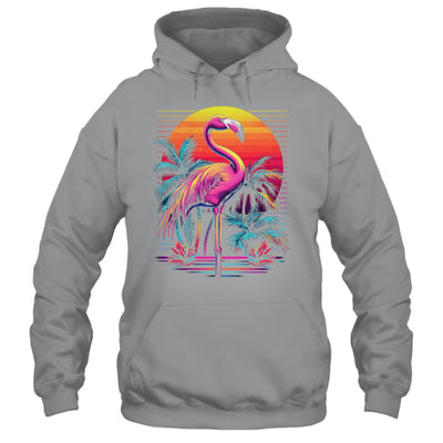 Pink Flamingo Beach Summer Vibes Tree Palm Tropical Summer Shirt & Tank Top | teecentury