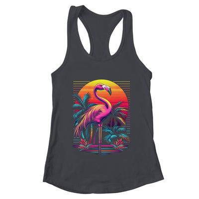 Pink Flamingo Beach Summer Vibes Tree Palm Tropical Summer Shirt & Tank Top | teecentury