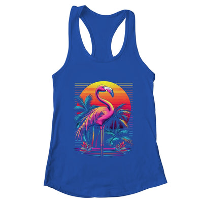 Pink Flamingo Beach Summer Vibes Tree Palm Tropical Summer Shirt & Tank Top | teecentury
